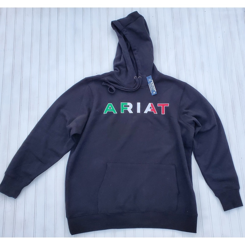 NWT‎ Ariat Real Womens Black Hoodie Sweatshirt Mexico Hooded Pullover Size 1X